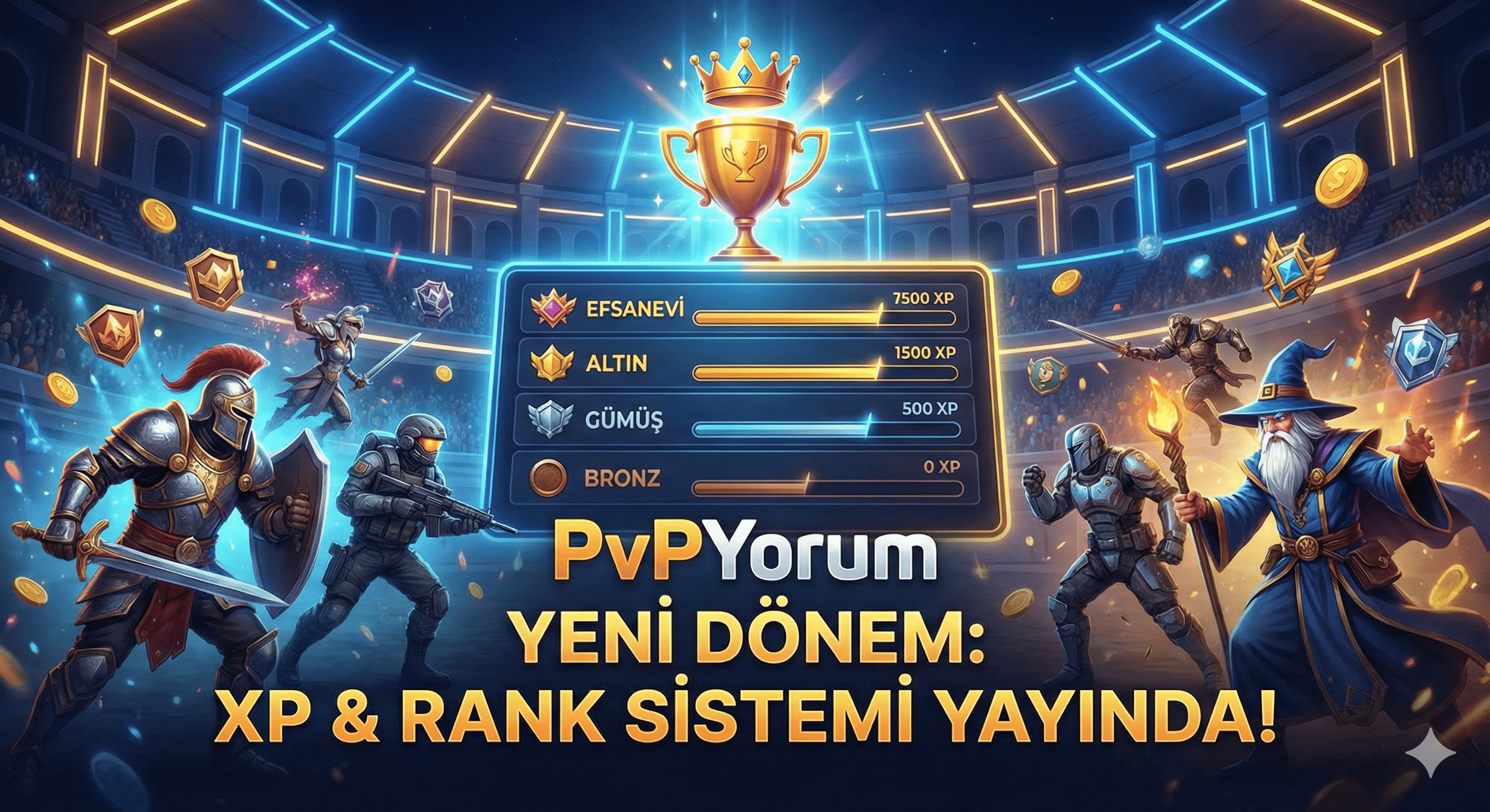 PvPYorum’da Yeni Dönem: XP & Rank Sistemi Yayında!